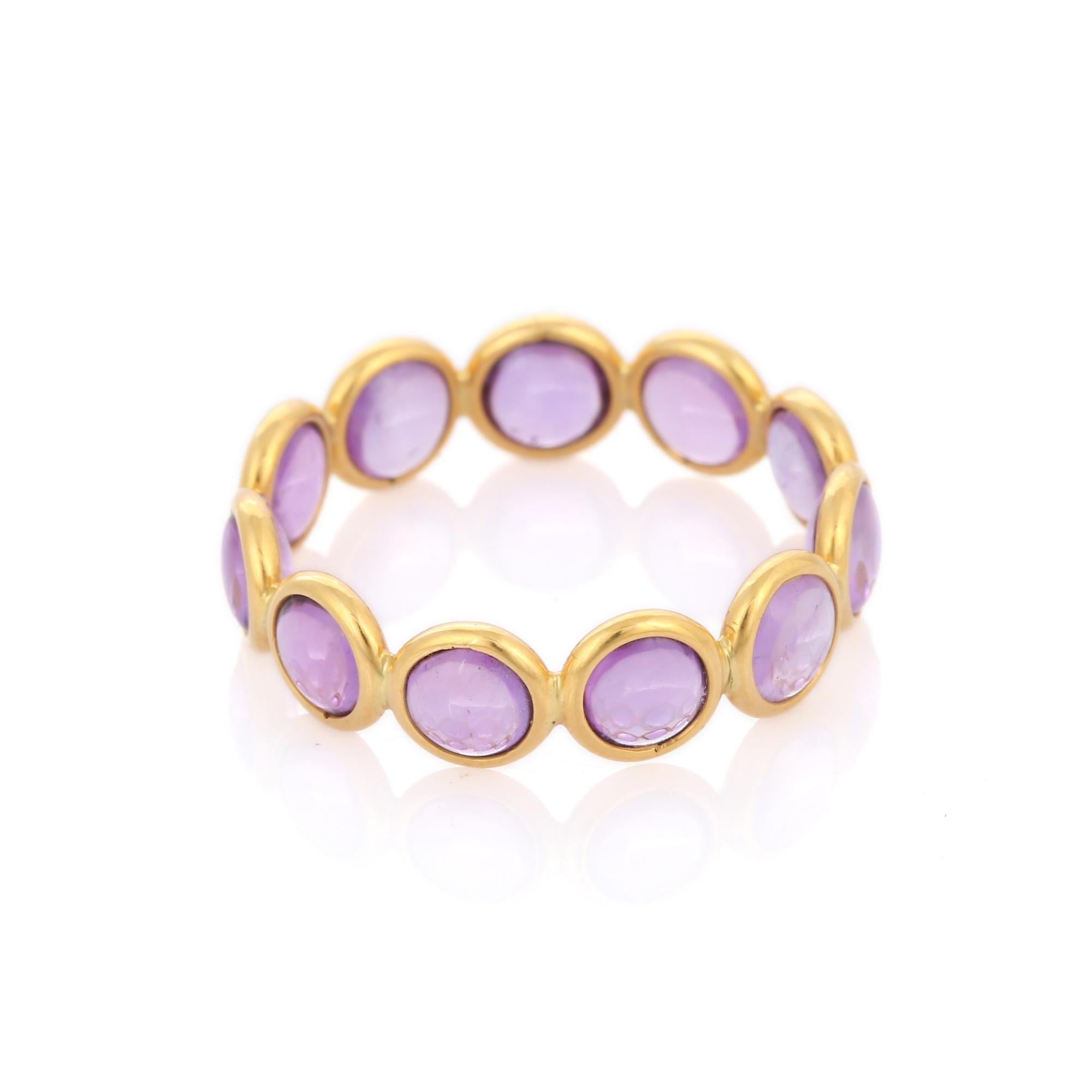 For Sale:  18k Solid Yellow Gold 4.76 Carat Amethyst Eternity Band 3