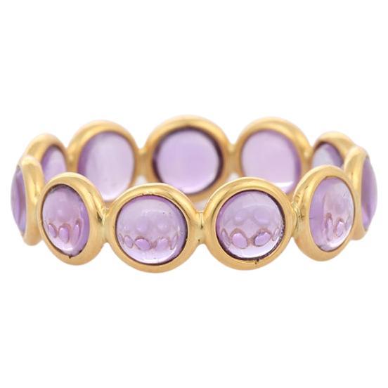 For Sale:  18k Solid Yellow Gold 4.76 Carat Amethyst Eternity Band 4