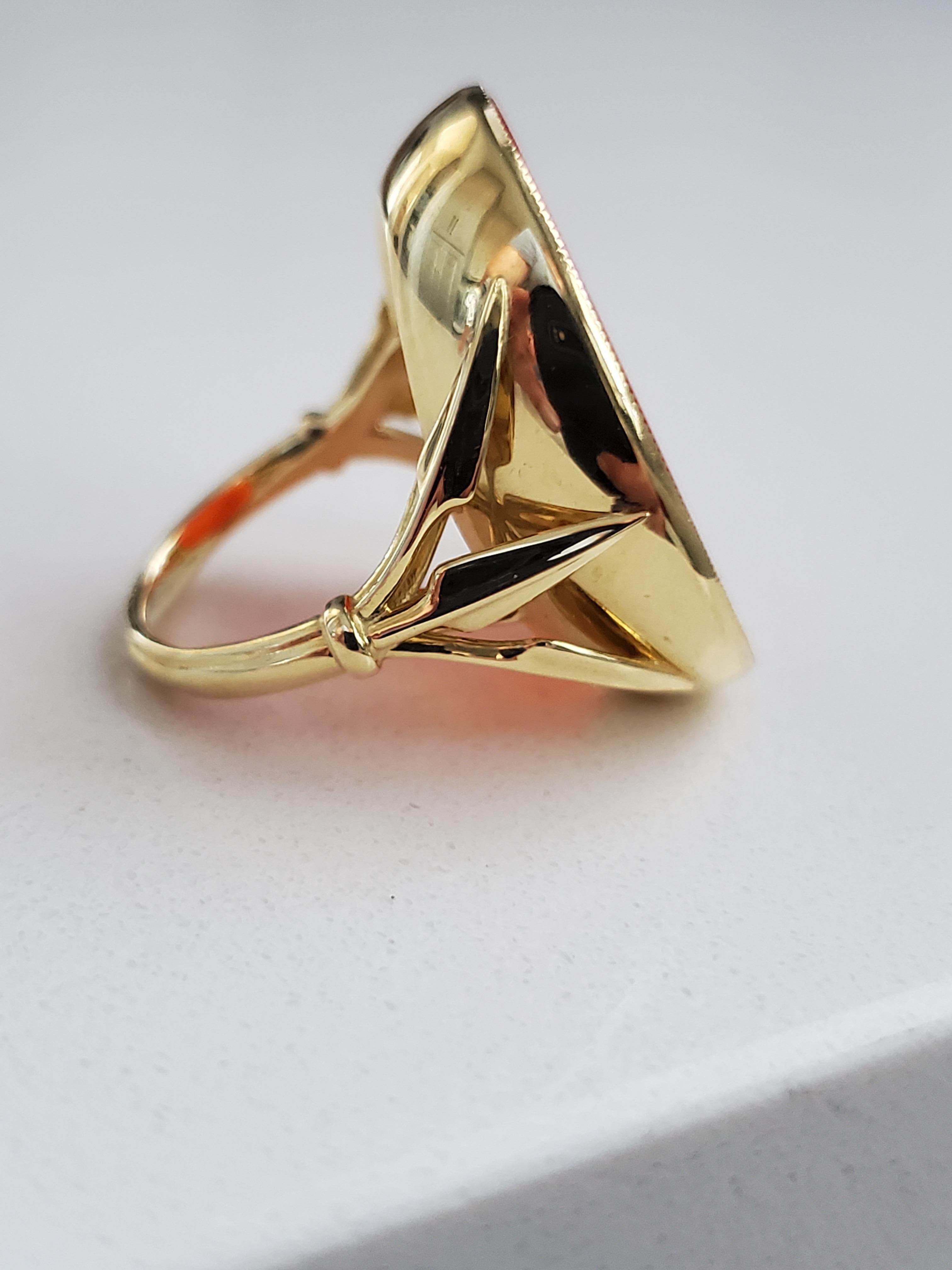 Anello Leone in oro giallo 18 carati e sigillo calcografico antico In condizioni Nuovo in vendita a San Diego, CA