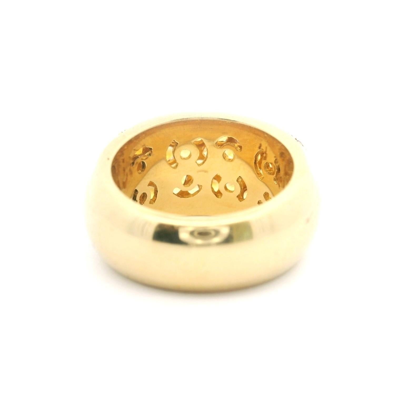 Anillo de oro amarillo de 18 quilates y citrino 15,3 g con racimo pesado Italia Talla 7 en Bueno Estado en Guilford, CT