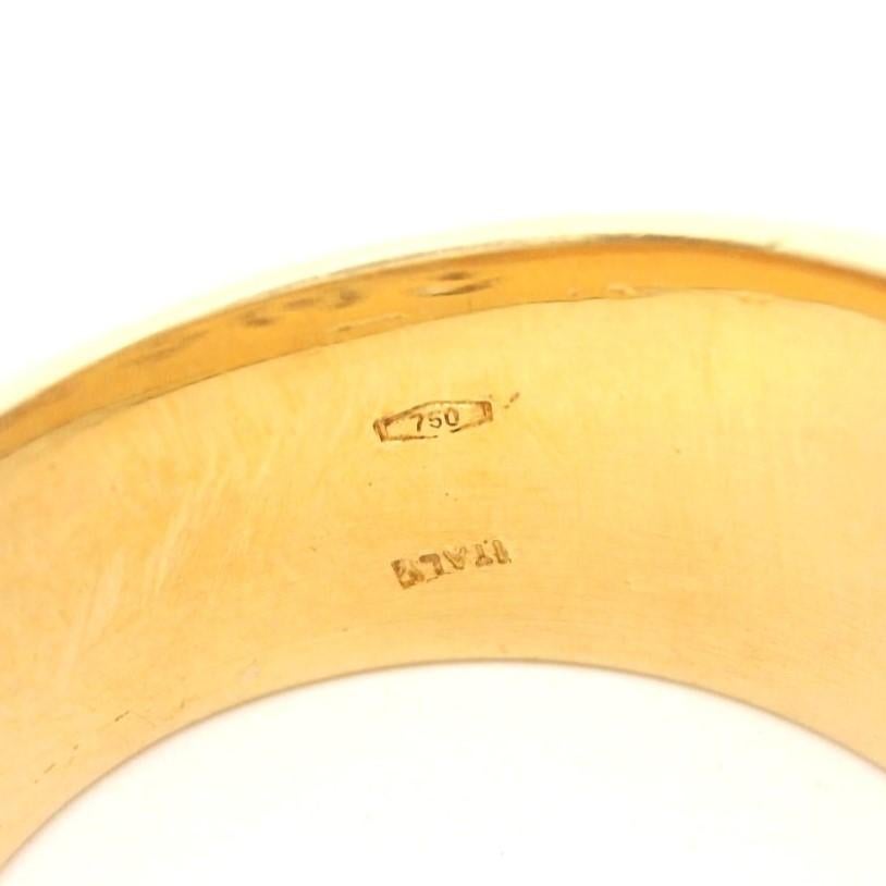 De las mujeres Anillo de oro amarillo de 18 quilates y citrino 15,3 g con racimo pesado Italia Talla 7