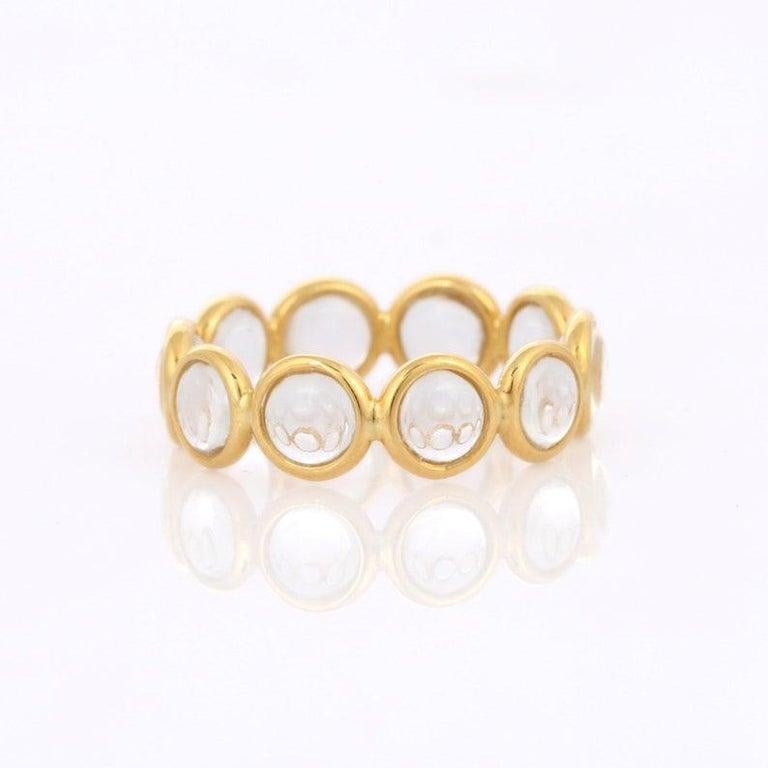 For Sale:  18K Yellow Gold Crystal Eternity Band Ring 2