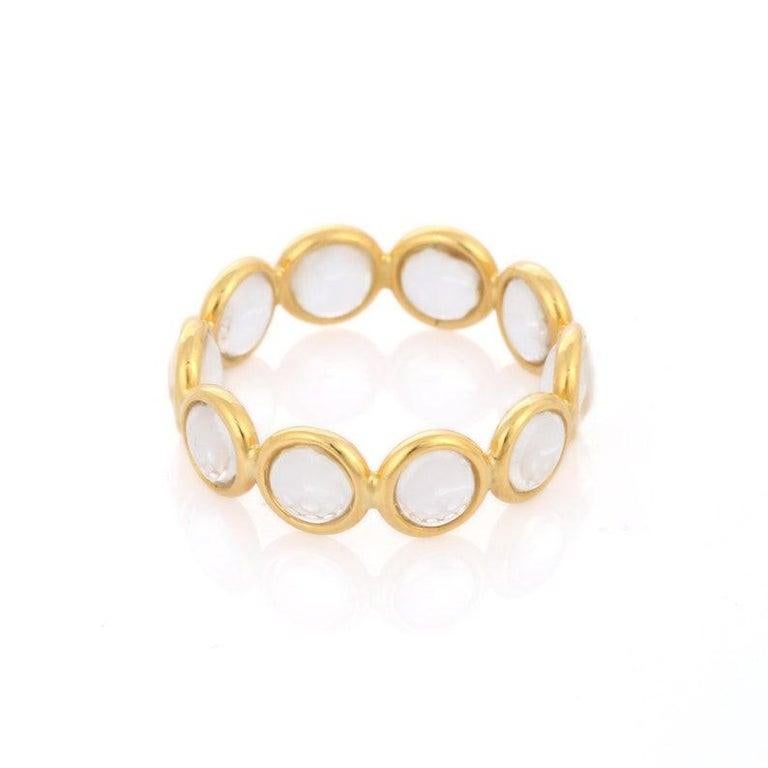 For Sale:  18K Yellow Gold Crystal Eternity Band Ring 3