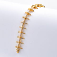 18 Karat Gelbgold und Diamant, Armband mit Gelenk, zeitgenössisches Diamantarmband