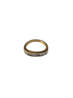 18K Yellow Gold and Diamond Band Ring Size 4.25 #25122