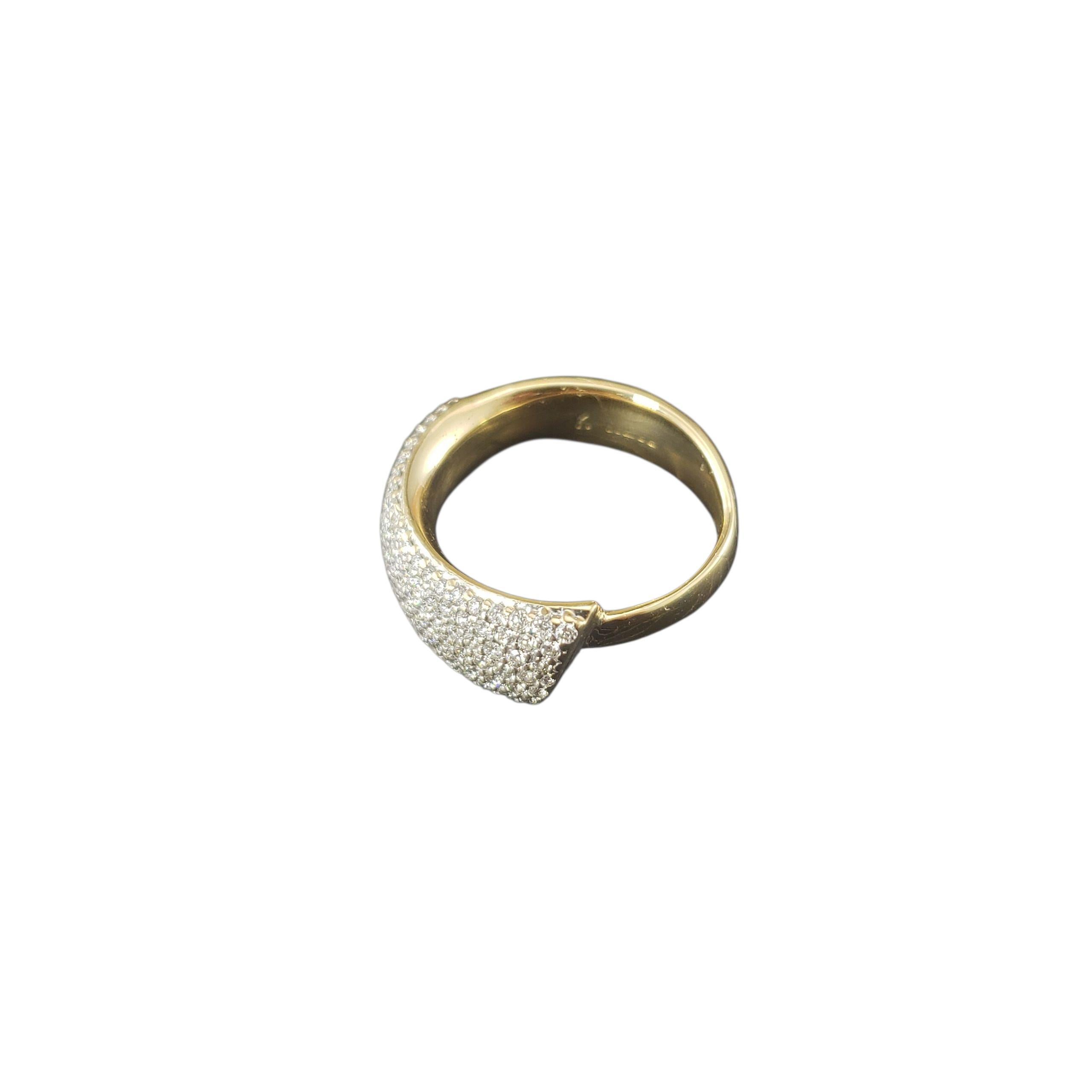 Taille brillant Bague en or jaune 18K et diamant Taille 5 #23349 en vente