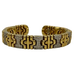 18k Yellow Gold and Diamond Bangle, Circa 1980, Italy