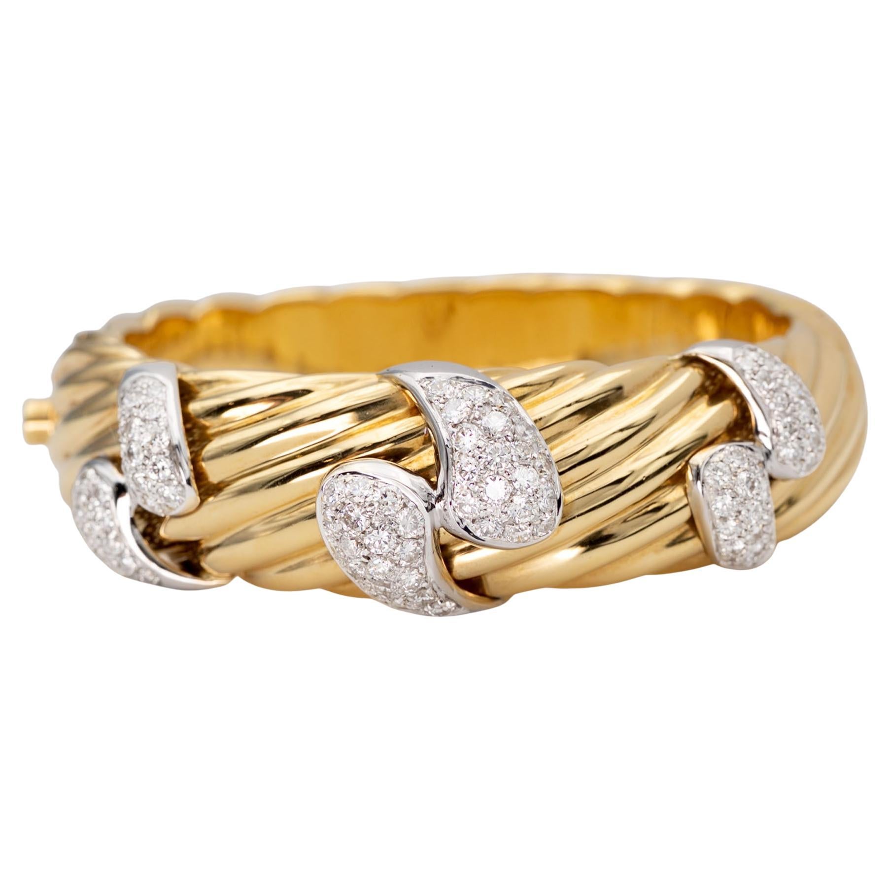 Pulsera de oro amarillo de 18 quilates y diamantes