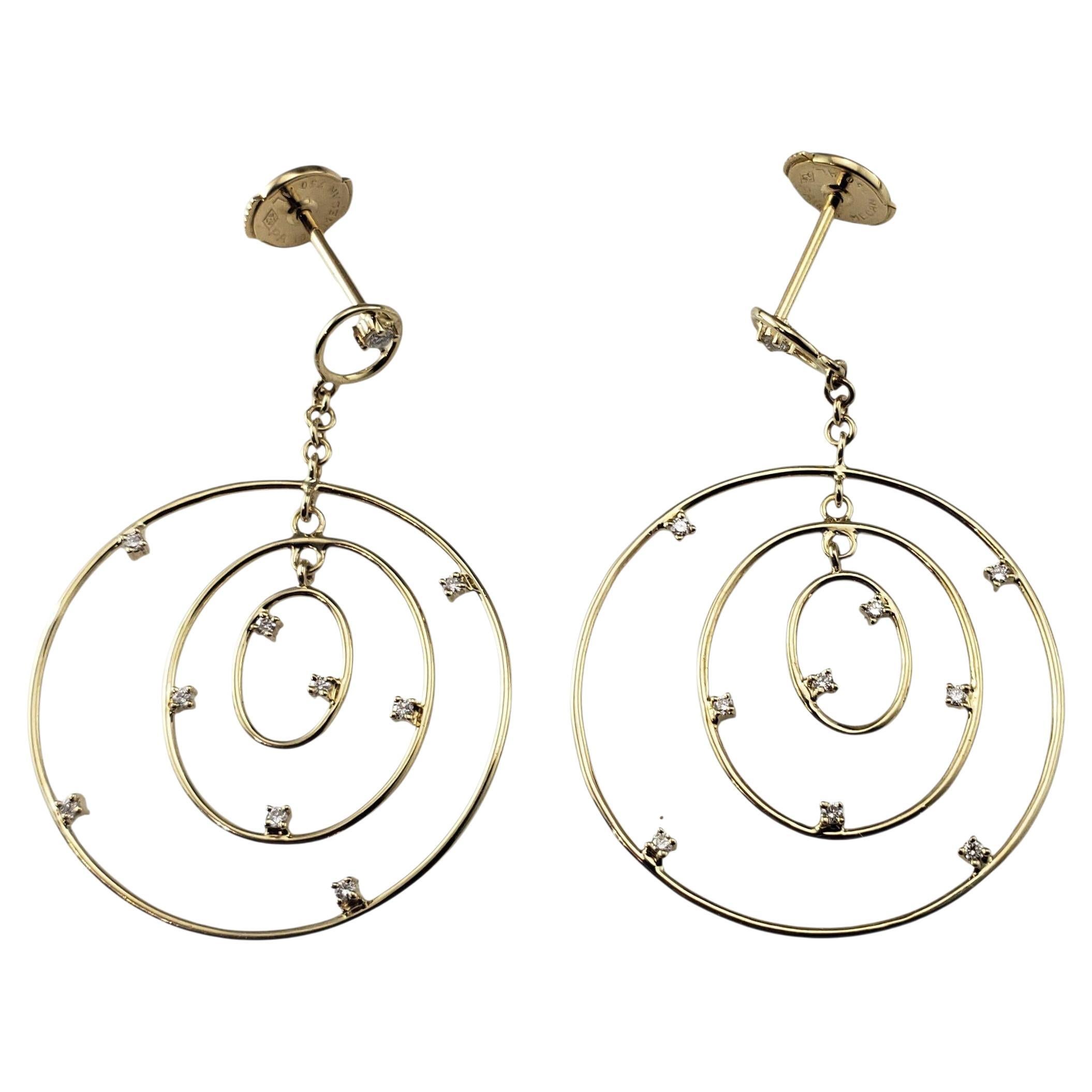 Pendientes de oro amarillo de 18 quilates y diamantes #22540