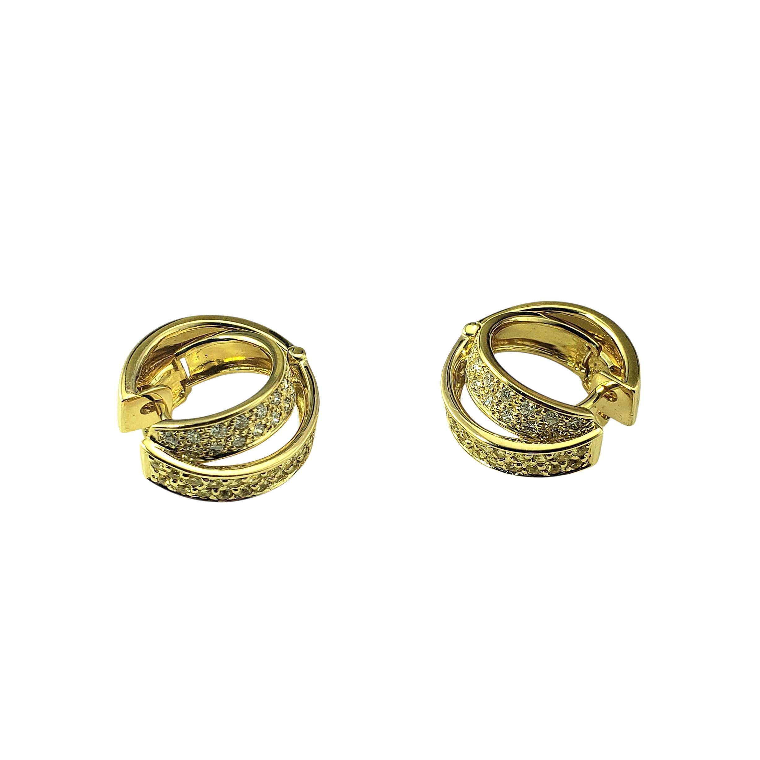 Contemporaneo Orecchini a doppio cerchio in oro giallo 18K e diamanti #22282 in vendita