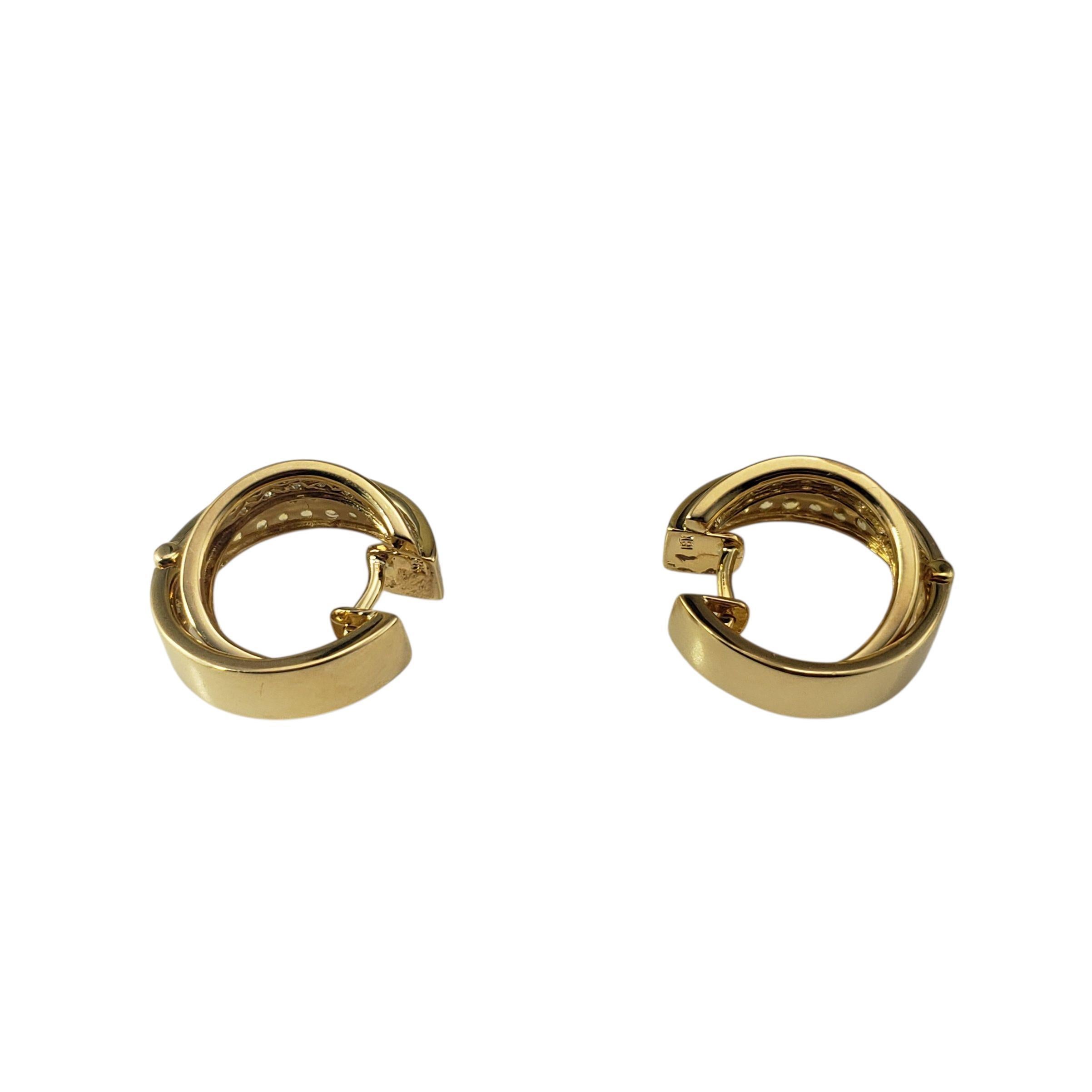Donna Orecchini a doppio cerchio in oro giallo 18K e diamanti #22282 in vendita