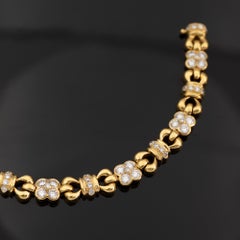 18K Yellow Gold and Diamond Link Bracelet