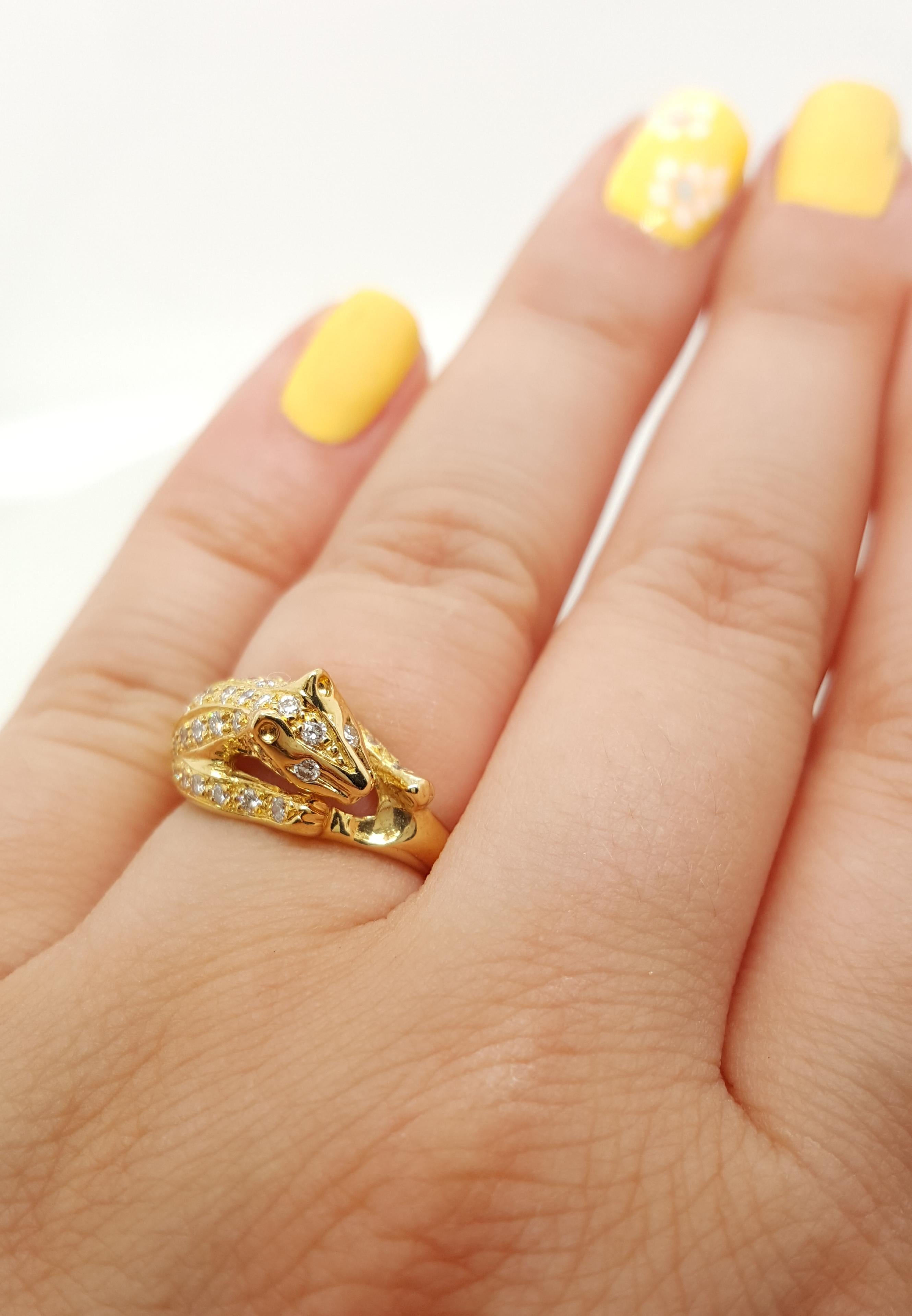 18 Karat Gelbgold und Diamant Panther-Ring (Zeitgenössisch) im Angebot