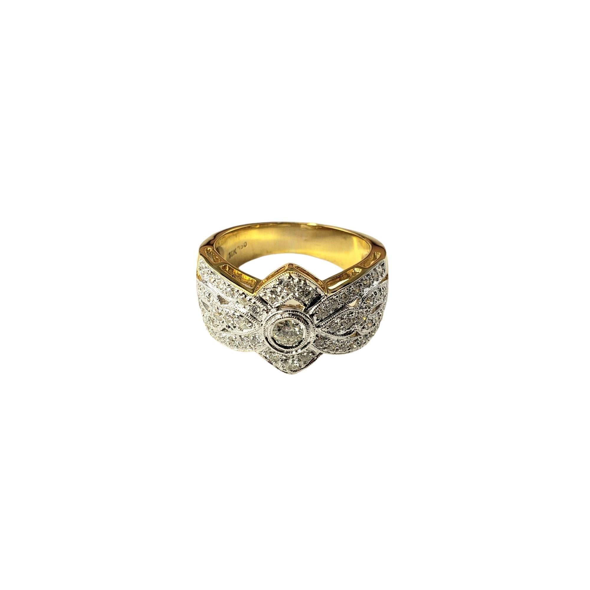Taille ronde Bague en or jaune 18 carats et diamants taille 8 n° 15374 en vente