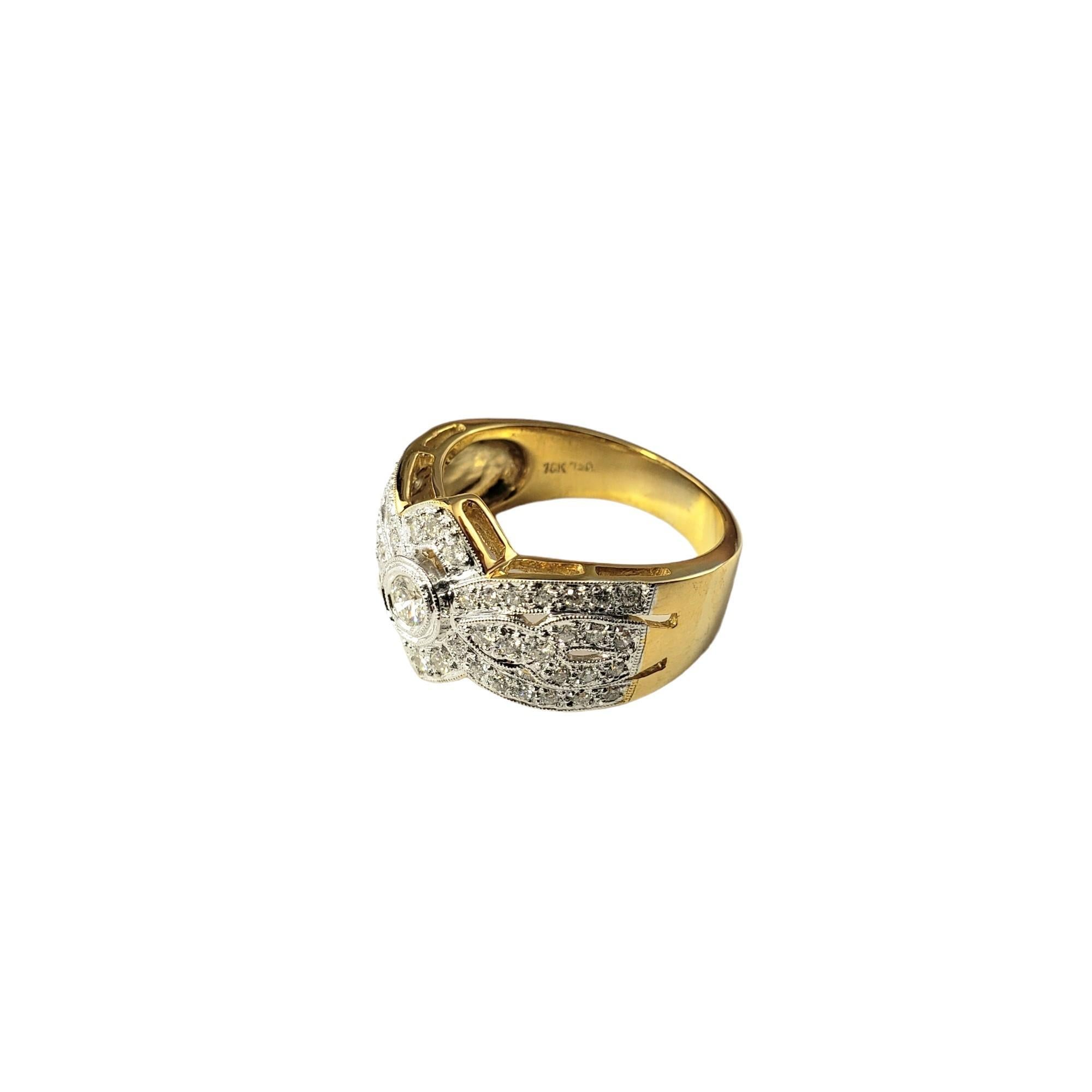 Women's  18K Yellow Gold and Diamond Ring Size 8 #15374 For Sale