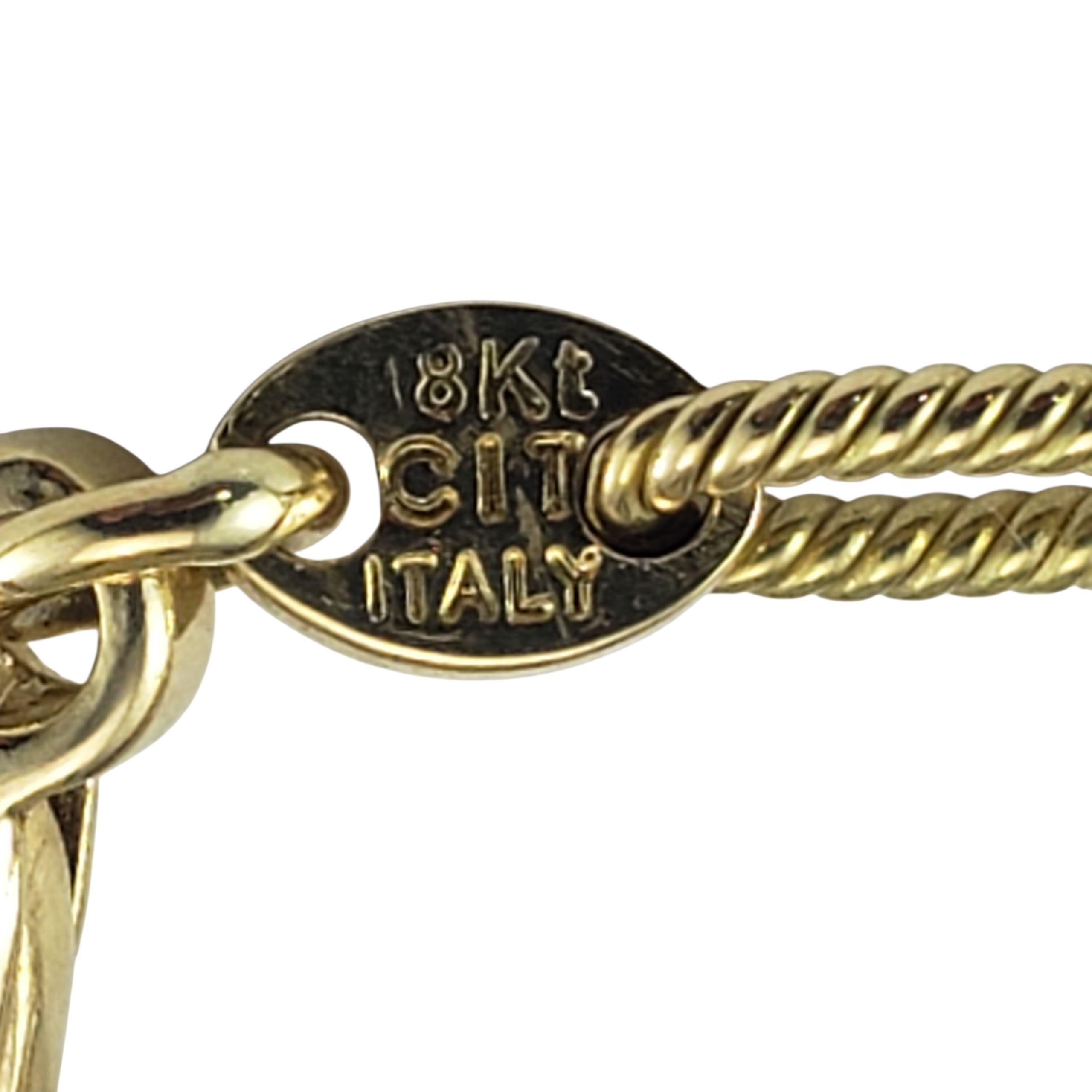 Women's 18K Yellow Gold and Diamond Station Cable Necklace #22967 For Sale