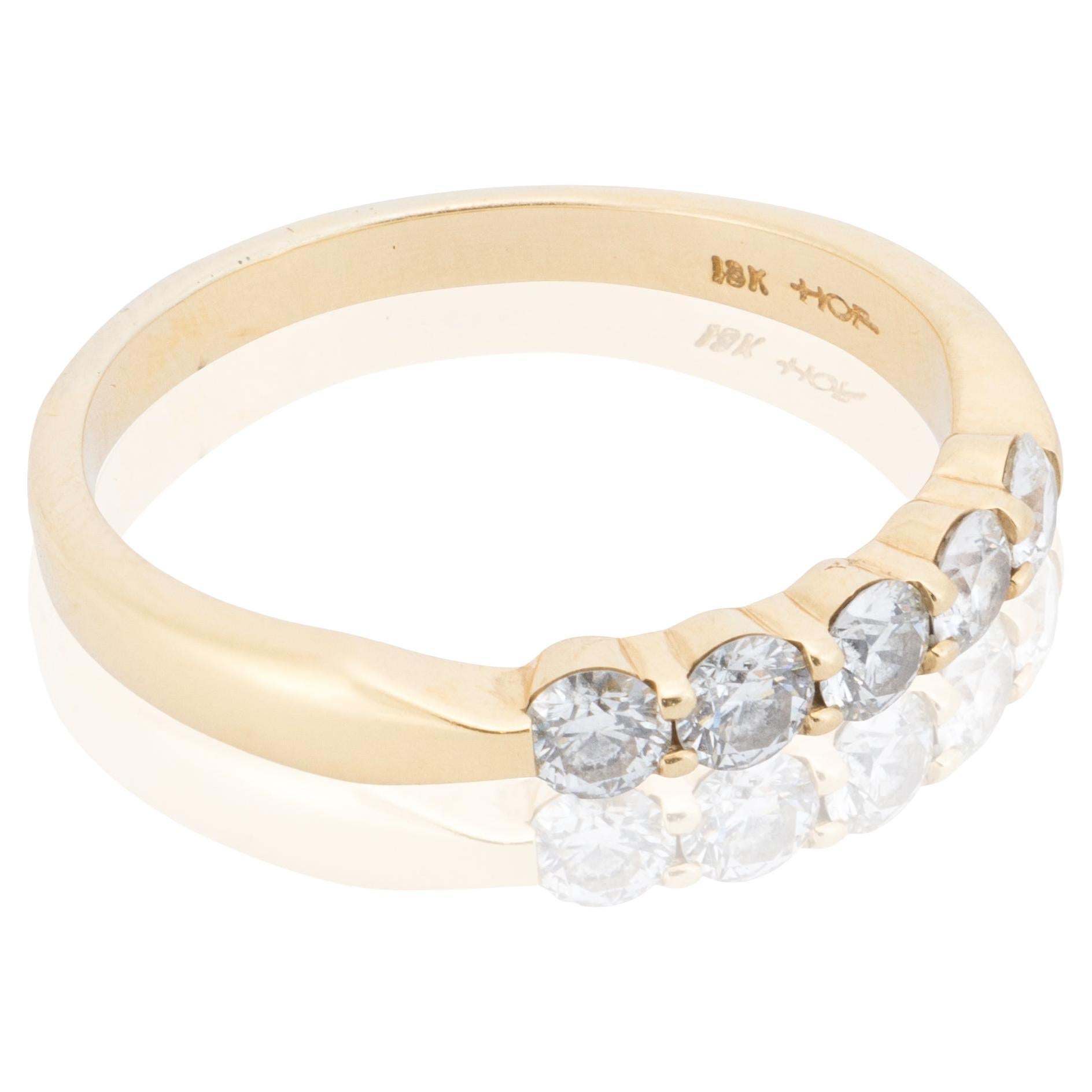 18K Yellow Gold and Diamond Women
s Wedding Band Ring en venta