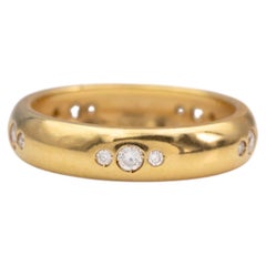 Alliance de mariage en or jaune 18 carats et diamants