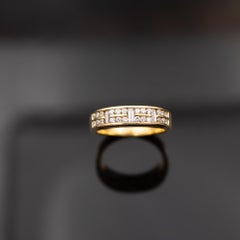 18k Yellow Gold and Diamonds Band Ring, Channel Set