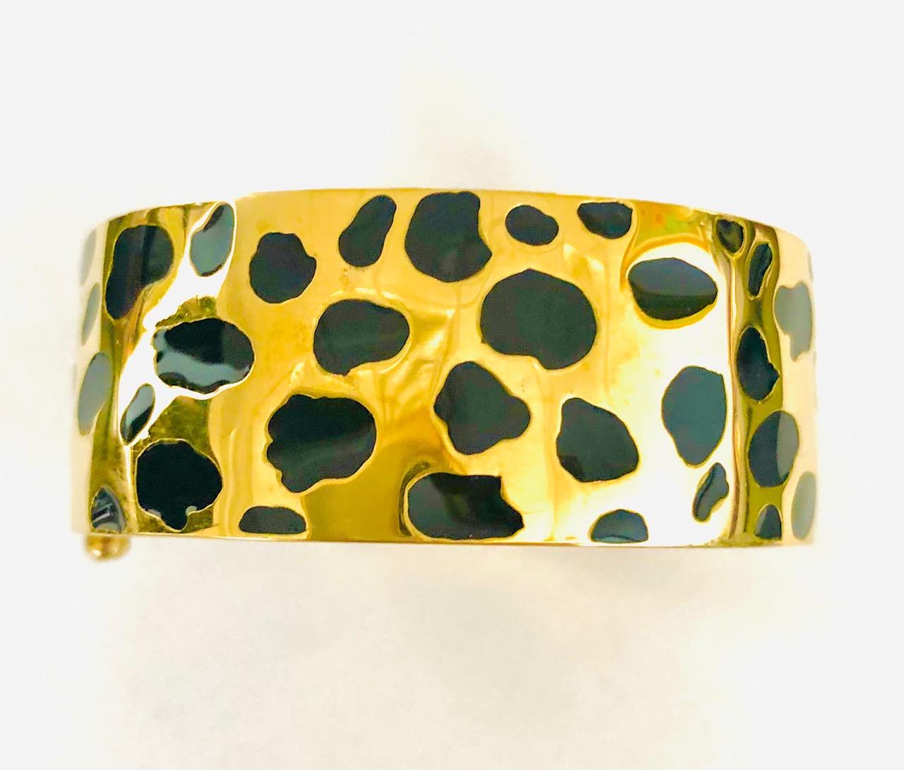 Contemporary 18 Karat Yellow Gold and Enamel 