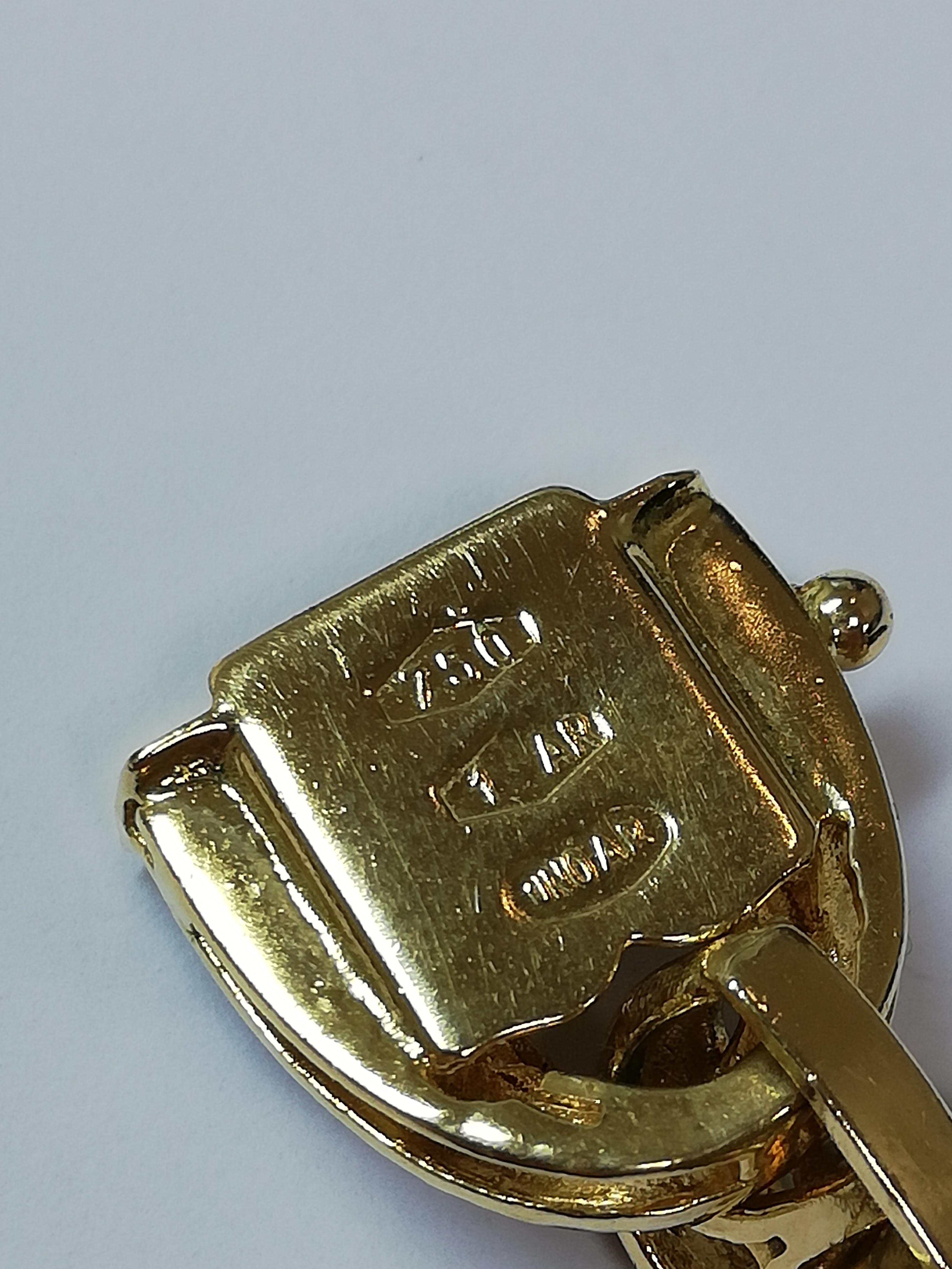 Bracelet vintage en or jaune 18 carats et émail en vente 3