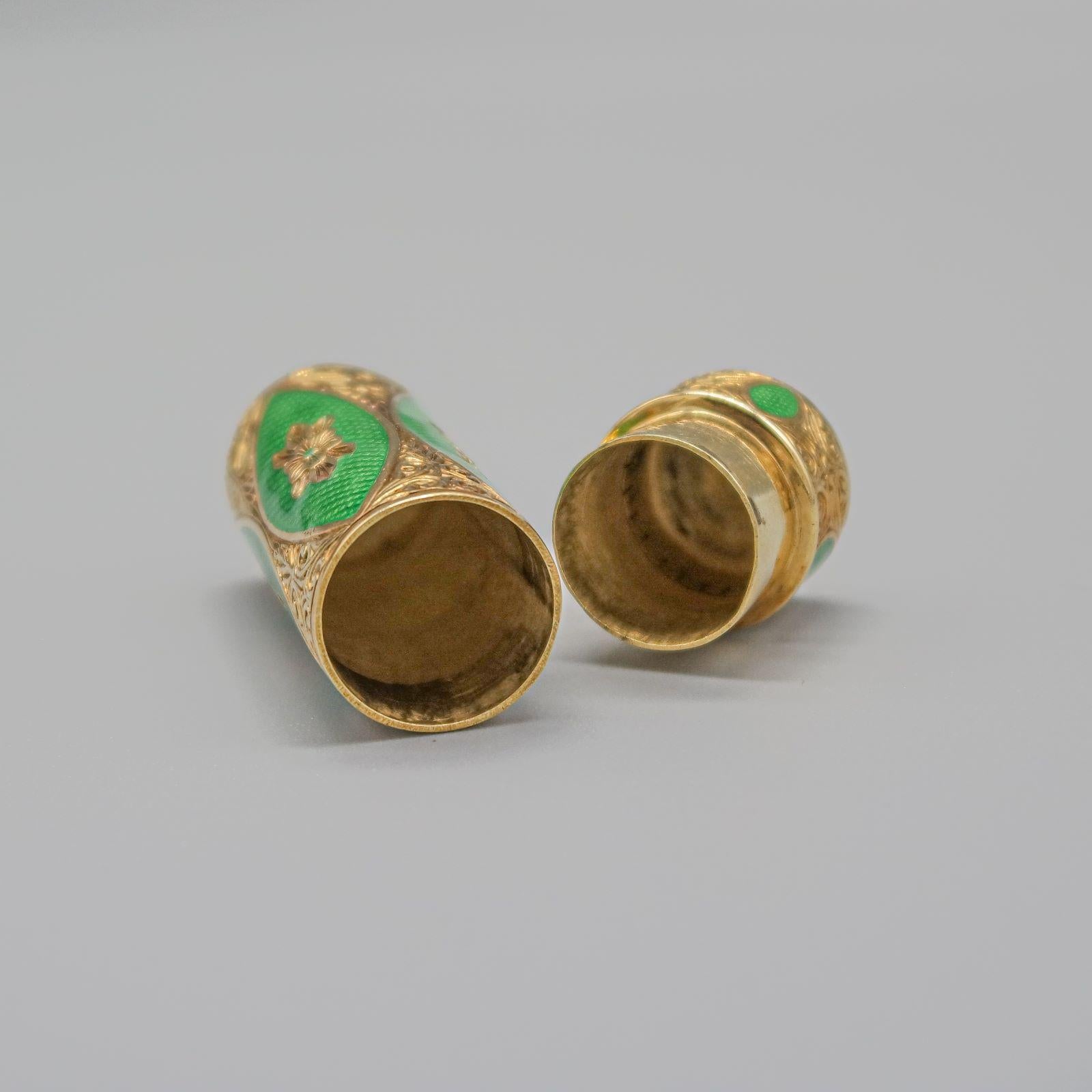 18k Yellow Gold and Guilloché Enamel Nécessaire 1