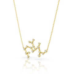 14k Yellow Gold and Lab Diamond Sagittarius Zodiac Necklace
