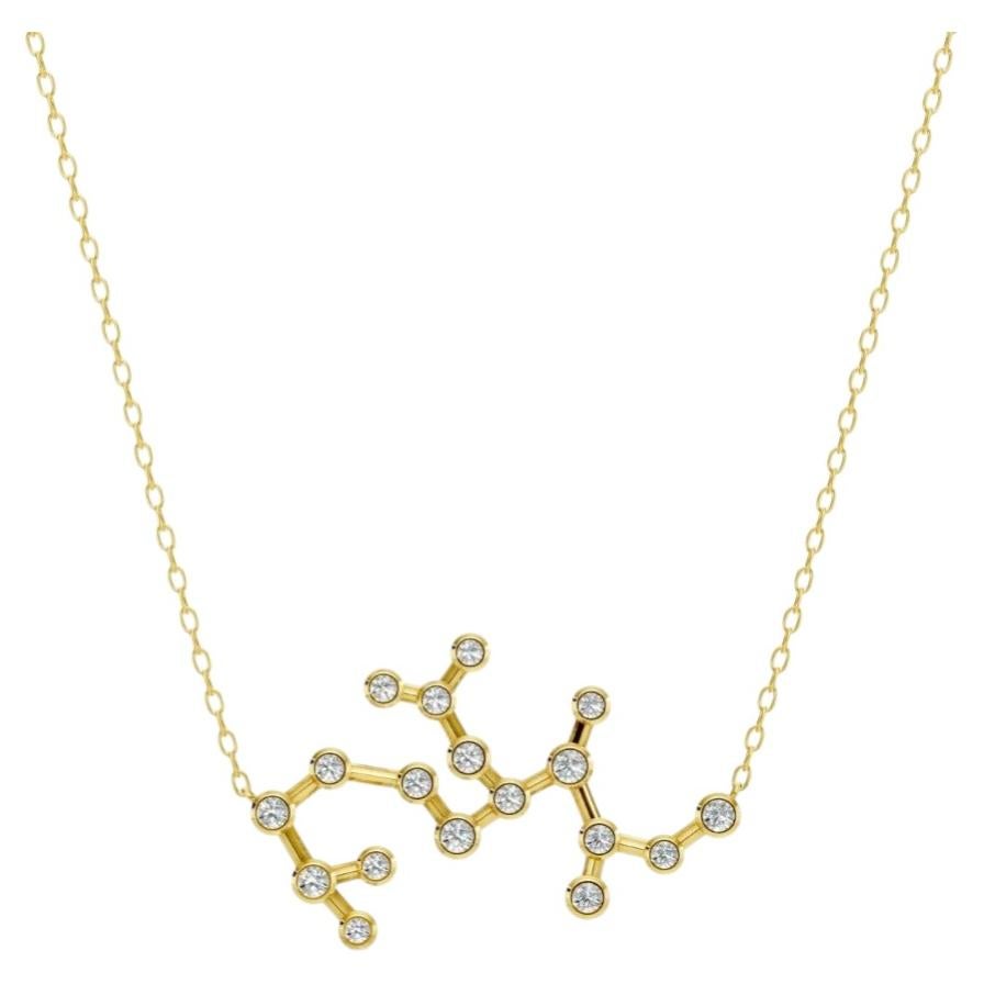 Collier du Zodiac en or jaune 14k et diamants de laboratoire Sagittarius