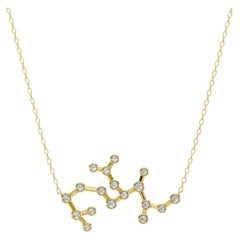 14k Yellow Gold and Lab Diamond Sagittarius Zodiac Necklace