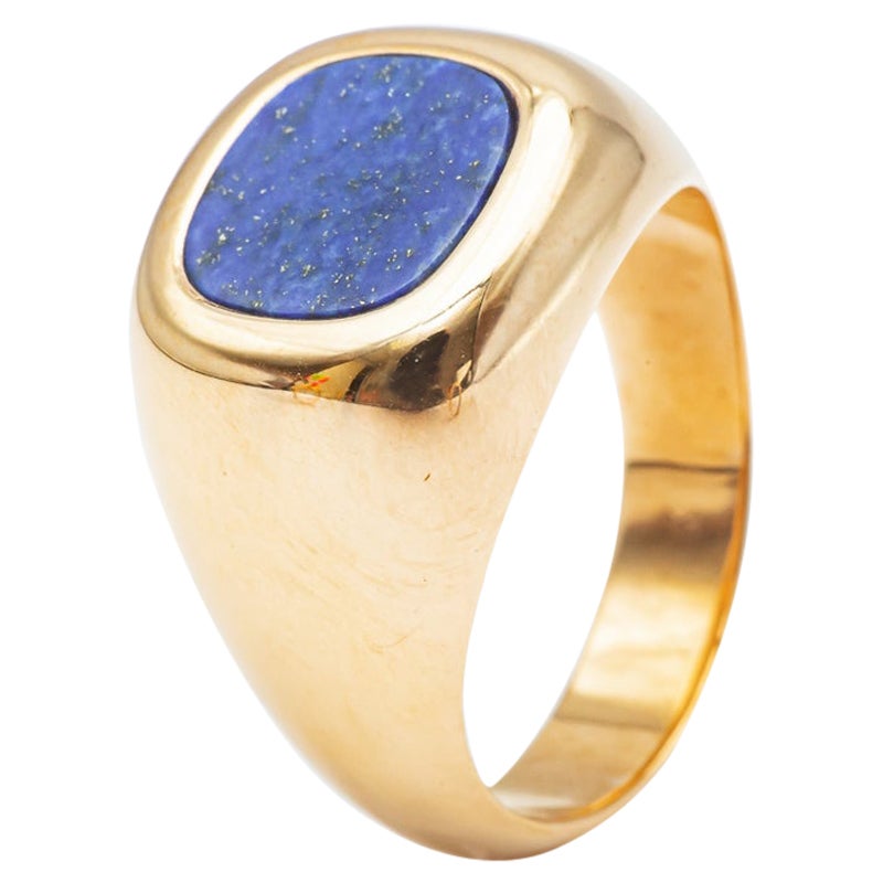 18K Yellow Gold and Lapis Lazuli Ring