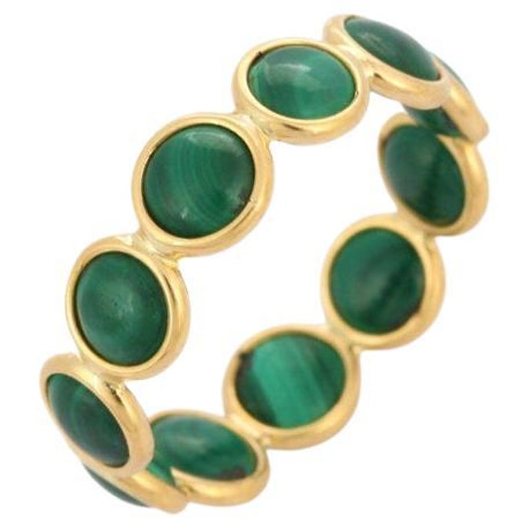 18K Yellow Gold and Malachite Infinity Band For Sale at 1stDibs