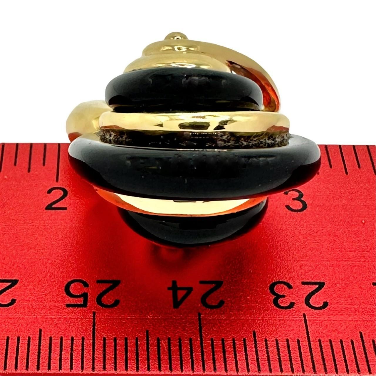 18k Yellow Gold and Onyx Vintage American Modernist Ring 6