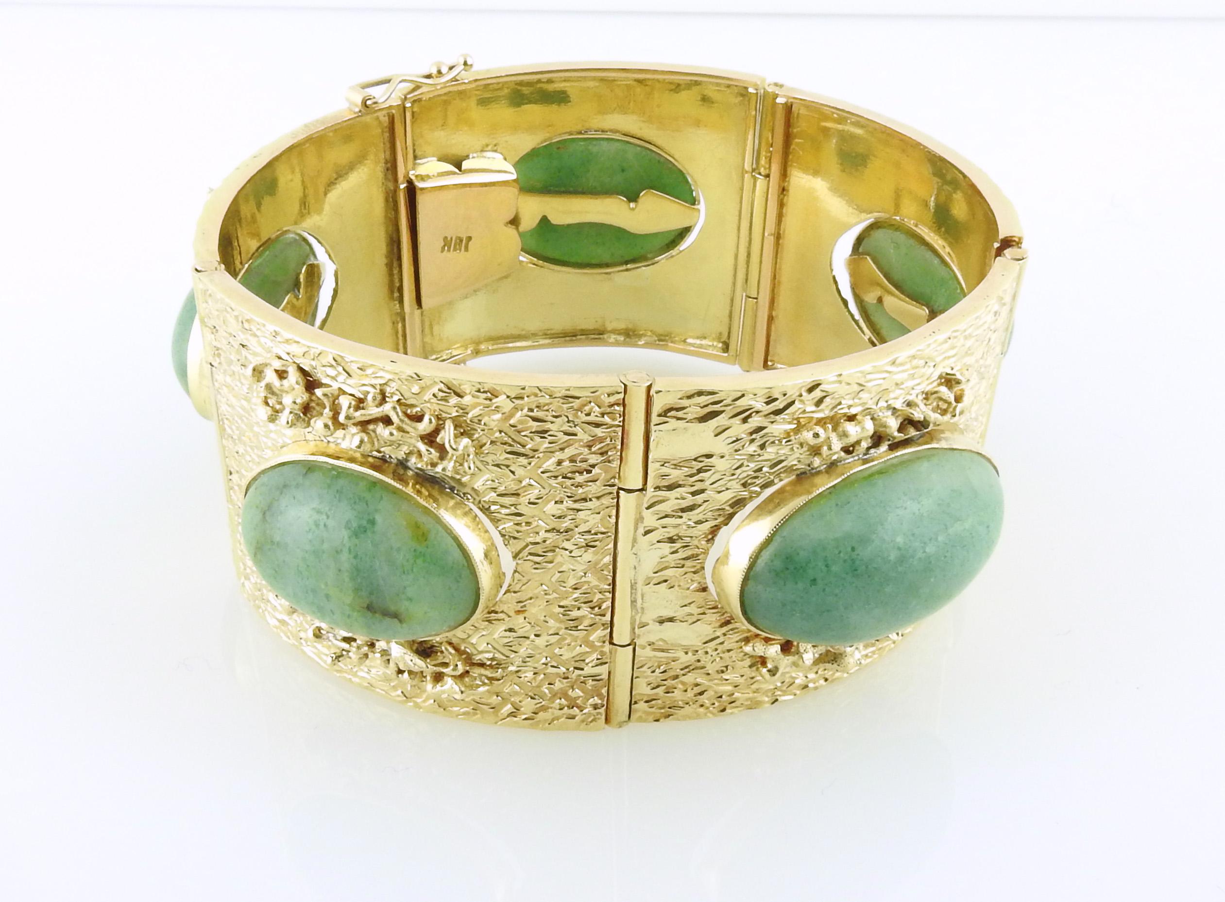 18k gold jade bracelet