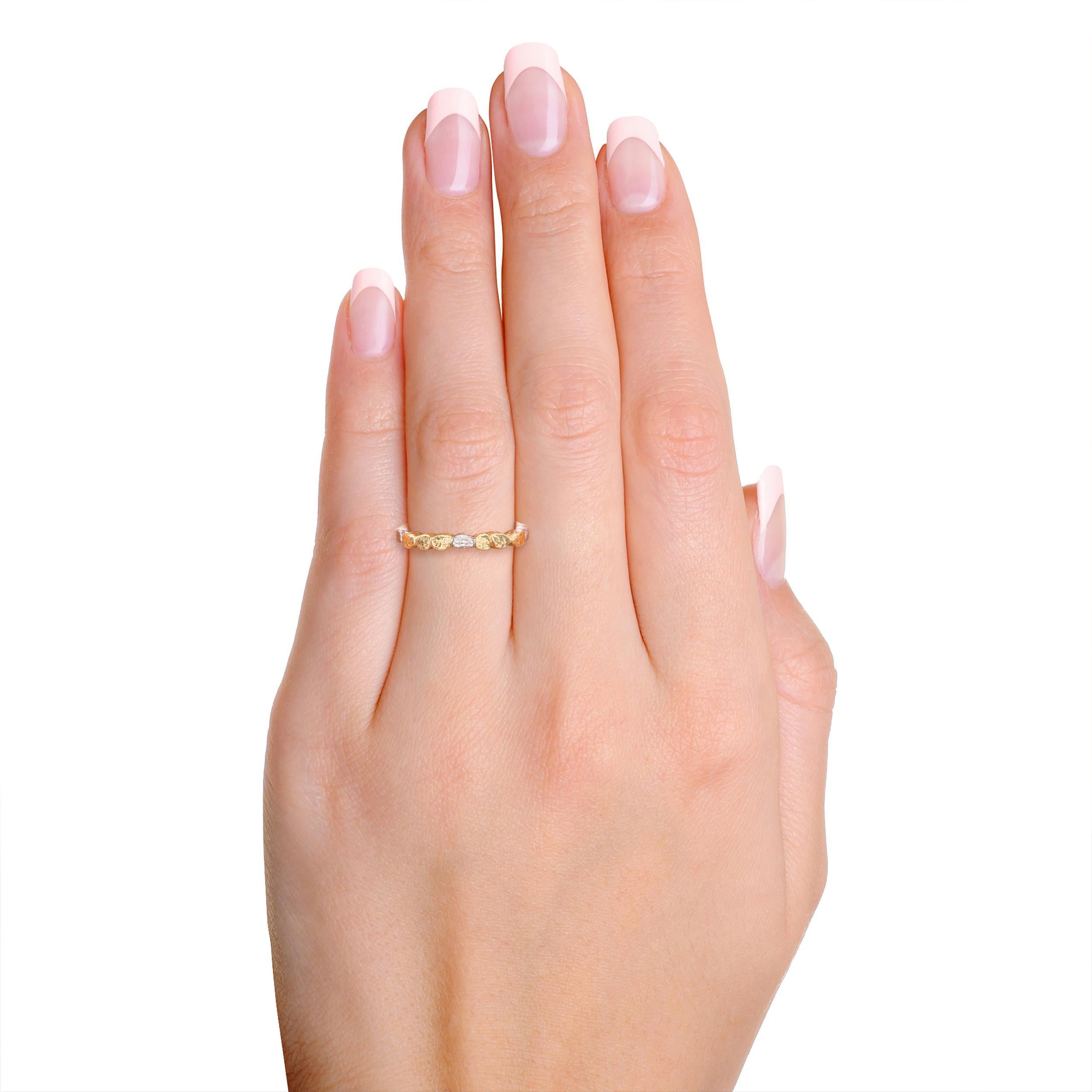Contemporain Bague bicolore en or jaune 18k et palladium en vente