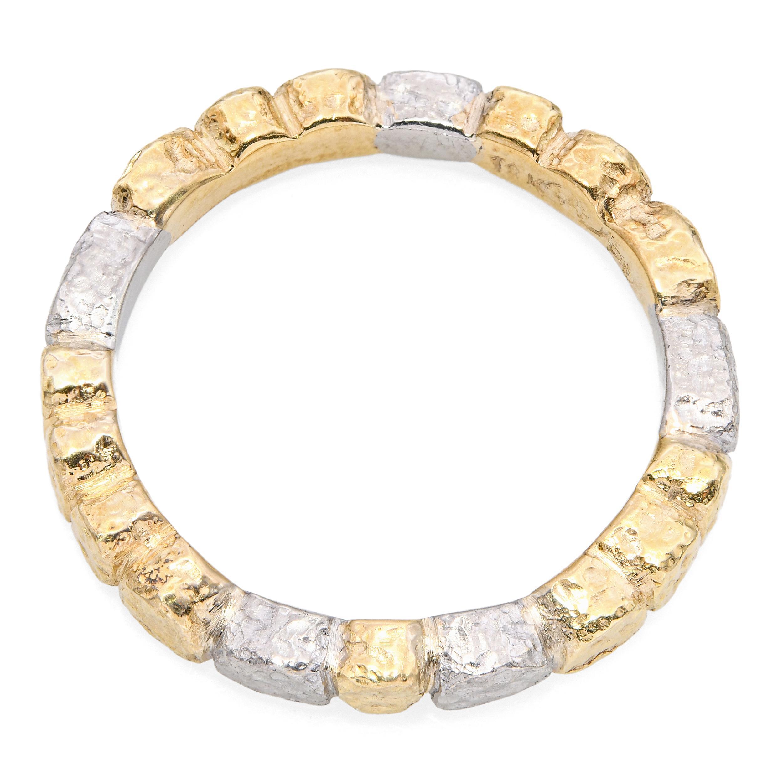 Bague bicolore en or jaune 18k et palladium Bon état - En vente à New York, NY