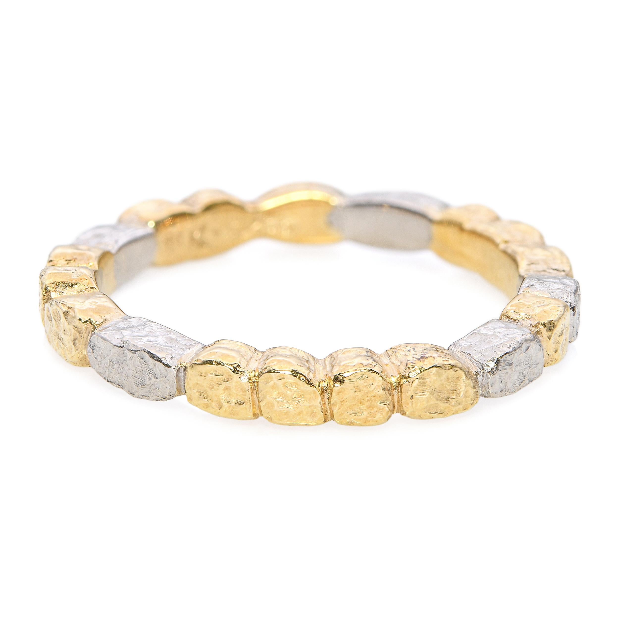 Bague bicolore en or jaune 18k et palladium Unisexe en vente