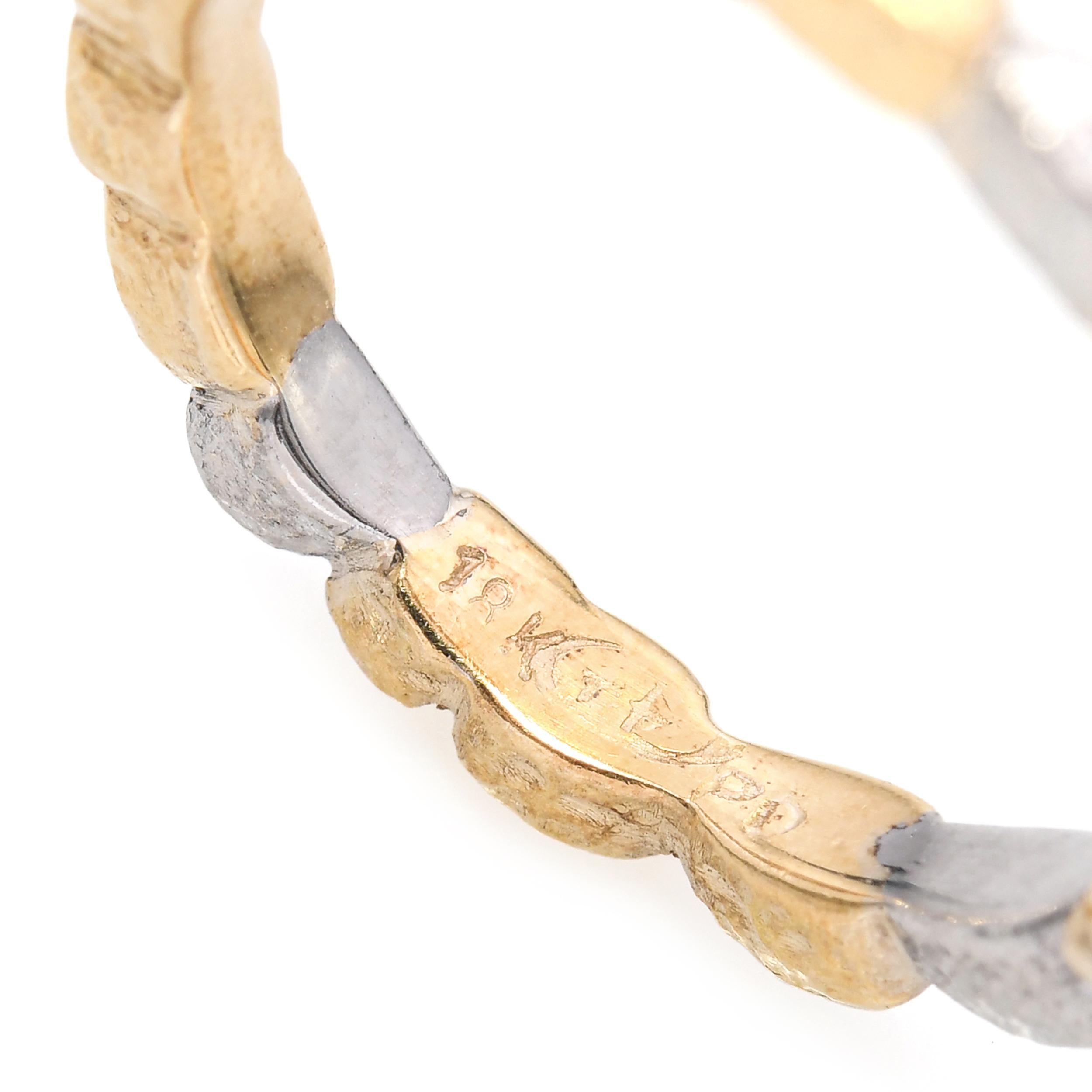 Bague bicolore en or jaune 18k et palladium en vente 2