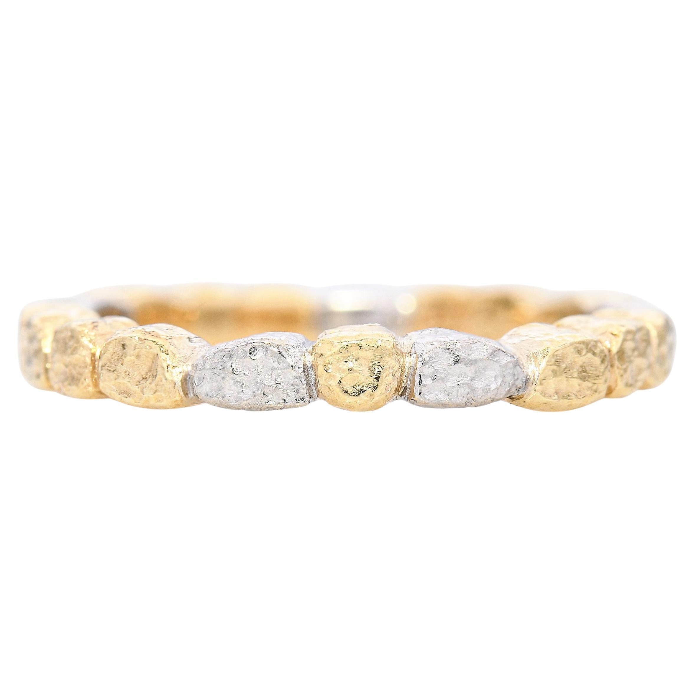 Bague bicolore en or jaune 18k et palladium en vente