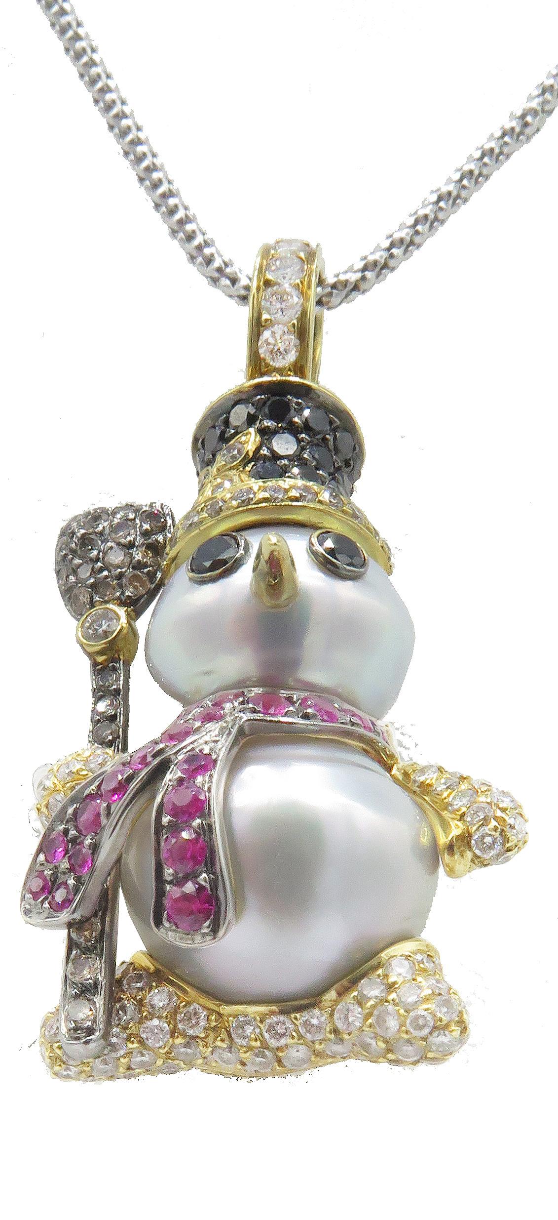 pearl snowman necklace