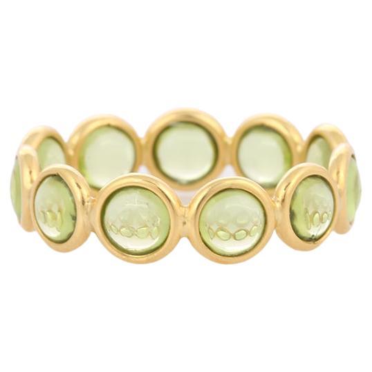 For Sale:  18k Solid Yellow Gold Peridot Eternity Band 3
