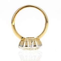 18K Yellow Gold and Platinum 4.14 Carat Heart Diamond Bezel Engagement Ring