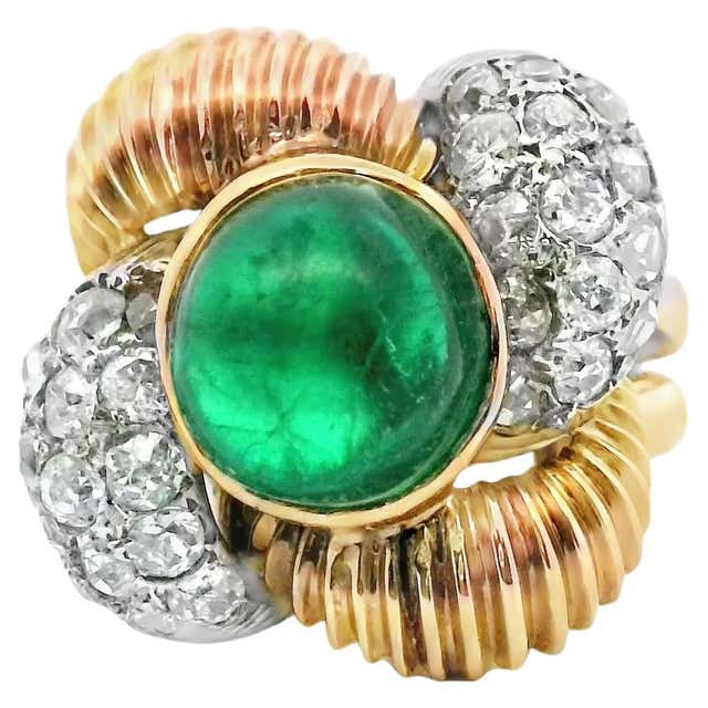 18KY Cartier 1960s Cabochon Sapphire Ring Serial No. R241 For Sale at ...