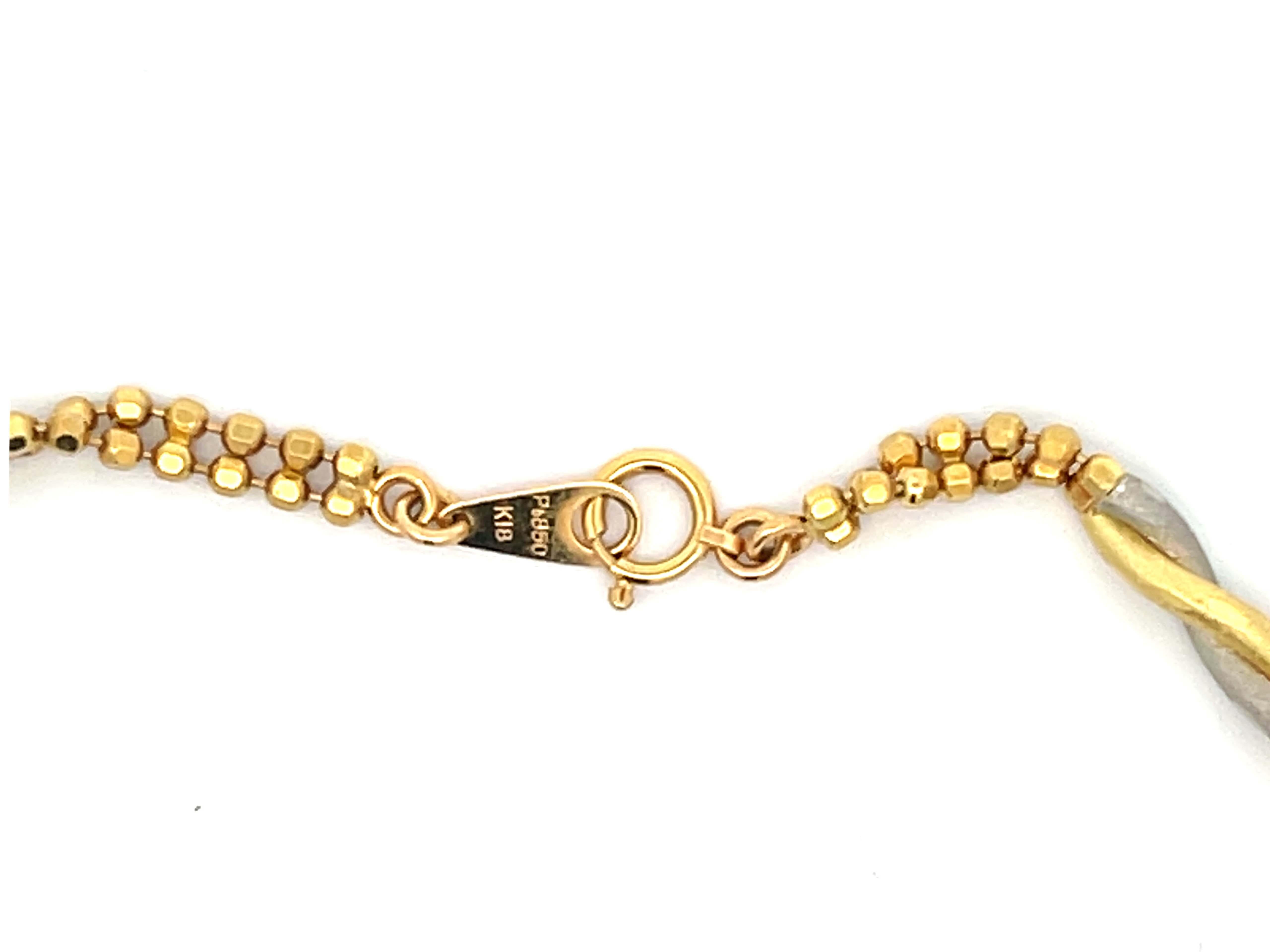 18k Gelbgold und Platin Kette A Link Halskette  im Angebot 2