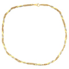 18k Gelbgold und Platin Kette A Link Halskette