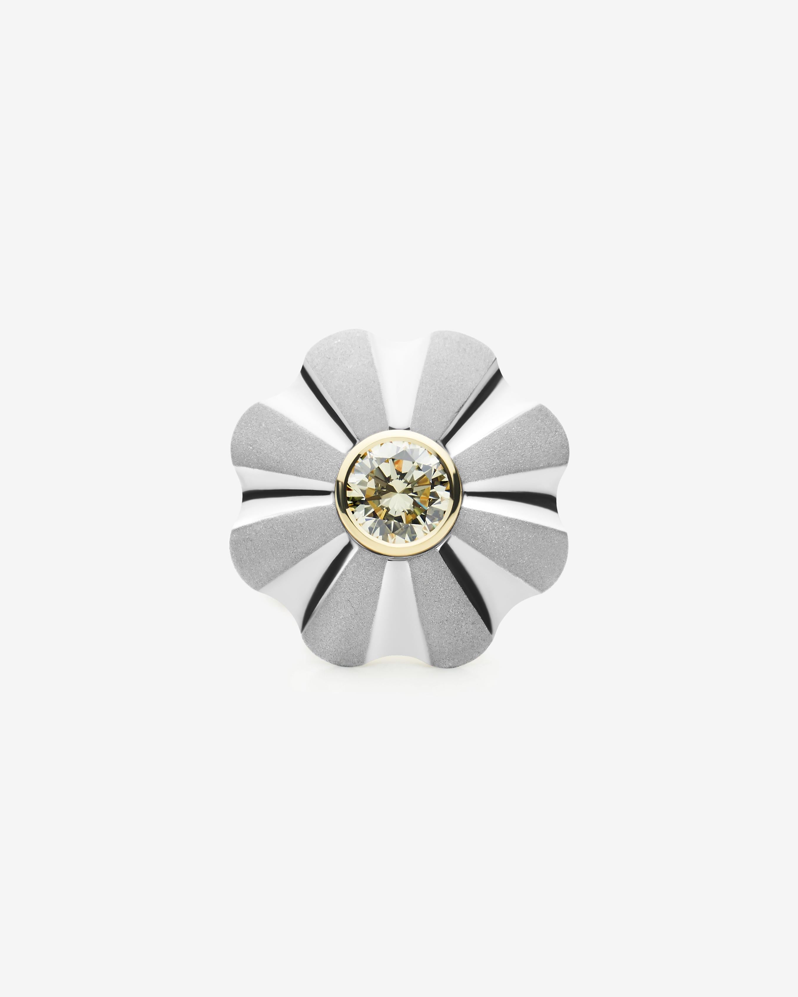 For Sale:  18k Yellow Gold and Platinum Cocktail Ring with 1.08 Carat Fancy Yellow Diamond 2