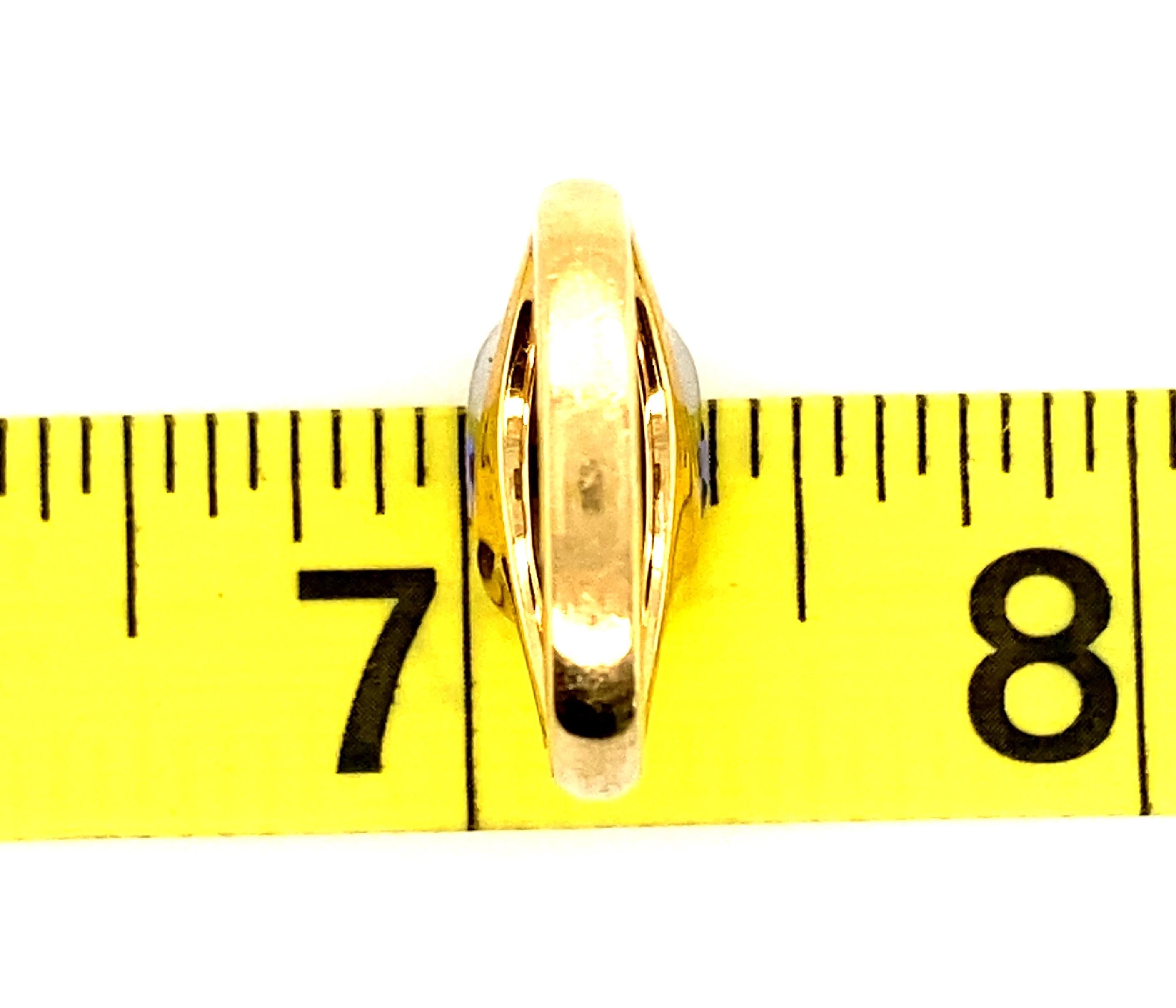 18K Yellow Gold and Platinum Tanzanite and Diamond Ring by Richard Krementz 4