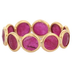 18K Yellow Gold and Ruby Infinity Band