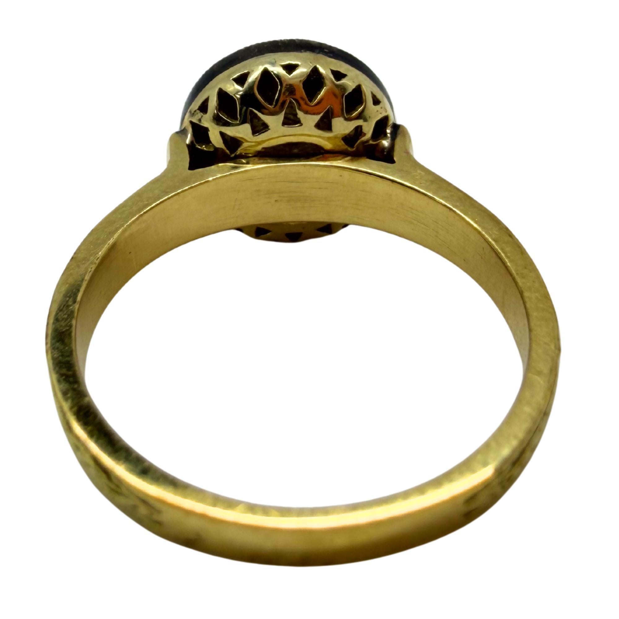 Anello in oro giallo 18K e argento con diamante taglio rosa da 0,30 carati - misura 7,75 in vendita 4