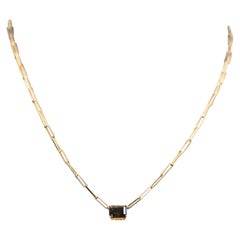 Collier en or jaune 18K et quartz fumé
