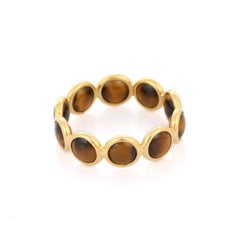 18K Yellow Gold and Tigers Eye Infinity Band